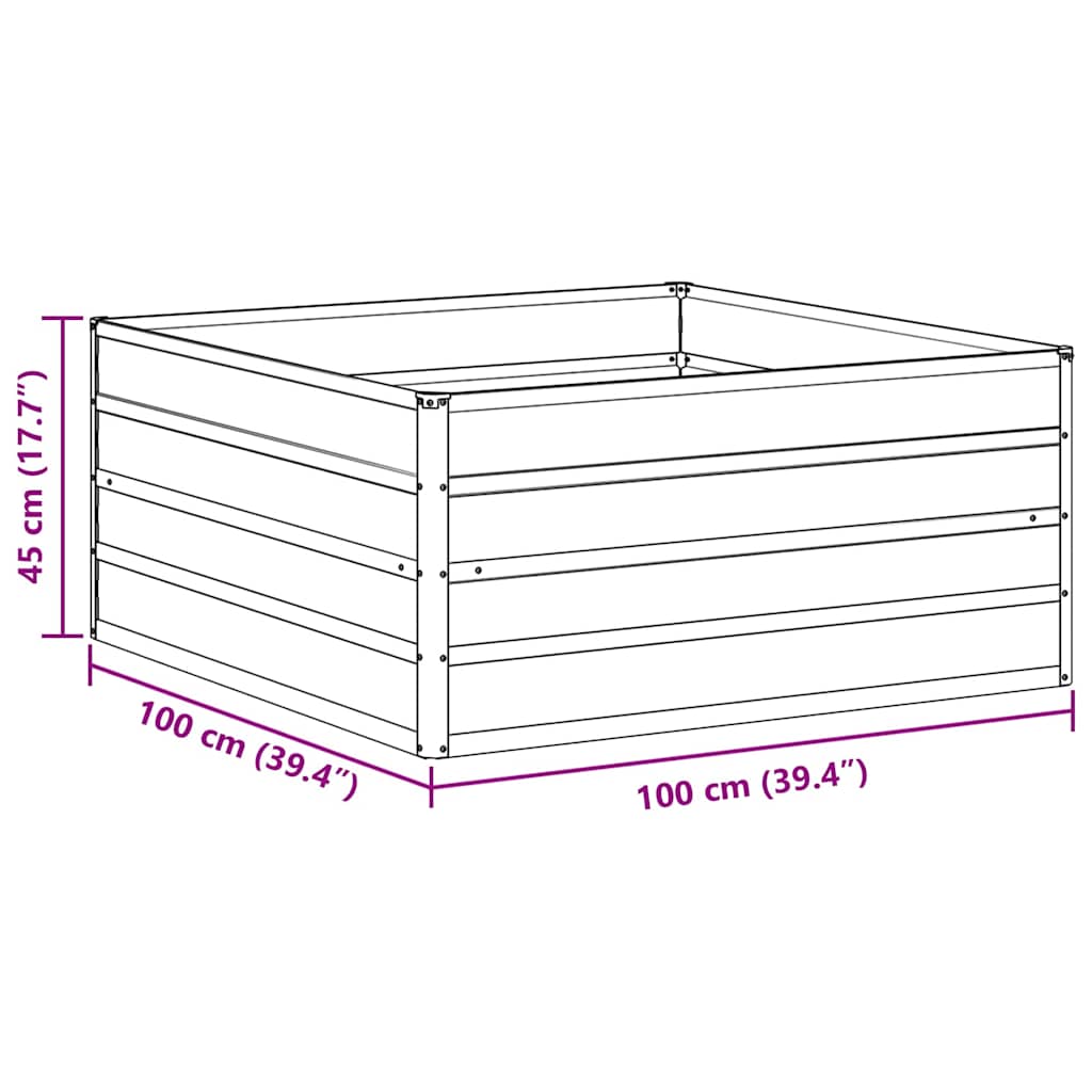 Garden Raised Bed Light Brown 100 x 100 x 45 cm