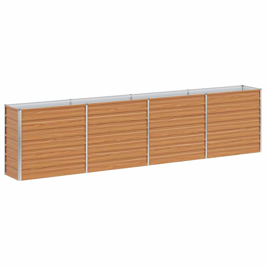 Garden Raised Bed Light Brown 320 x 40 x 77 cm Galvanised Steel