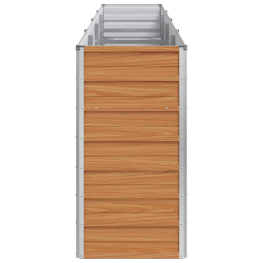 Garden Raised Bed Light Brown 320 x 40 x 77 cm Galvanised Steel