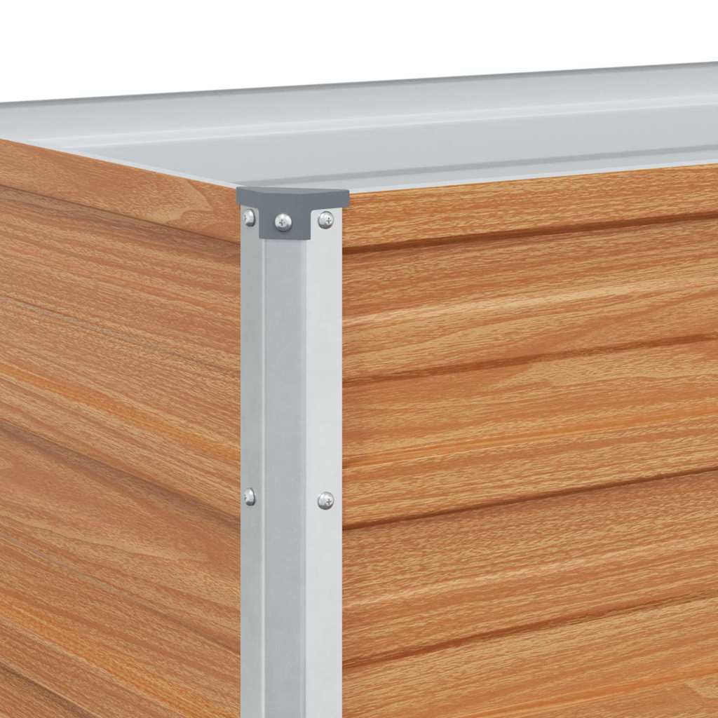 Garden Raised Bed Light Brown 240 x 40 x 77 cm Galvanised Steel