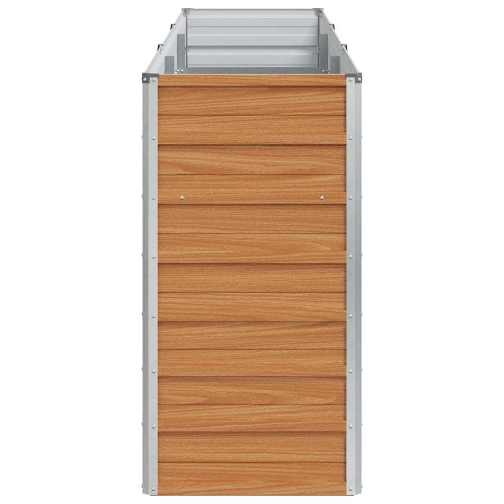 Garden Raised Bed Light Brown 240 x 40 x 77 cm Galvanised Steel