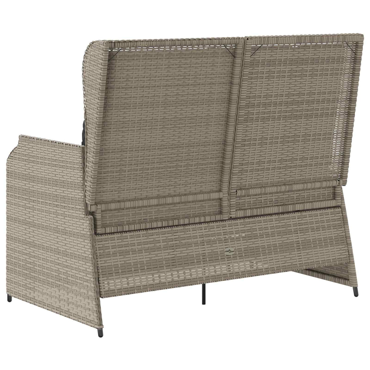 Garden Bench with Cushion Light Grey Poly Rattan