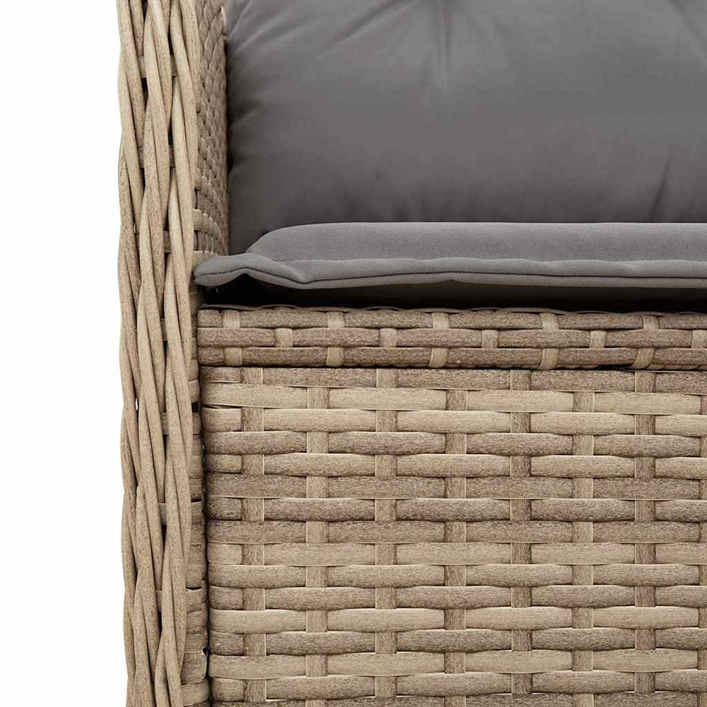 Garden Bench with Cushion Beige Poly rattan