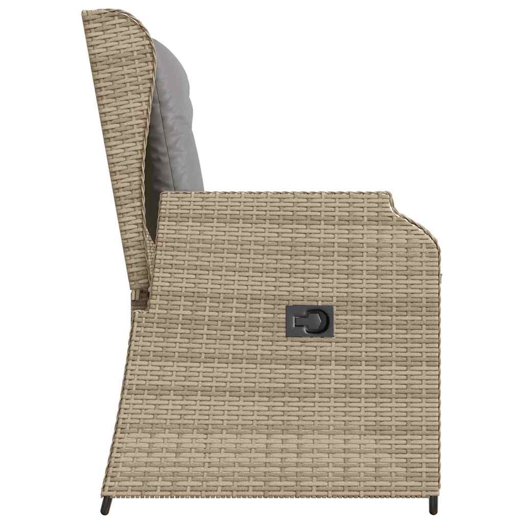 Garden Bench with Cushion Beige Poly rattan