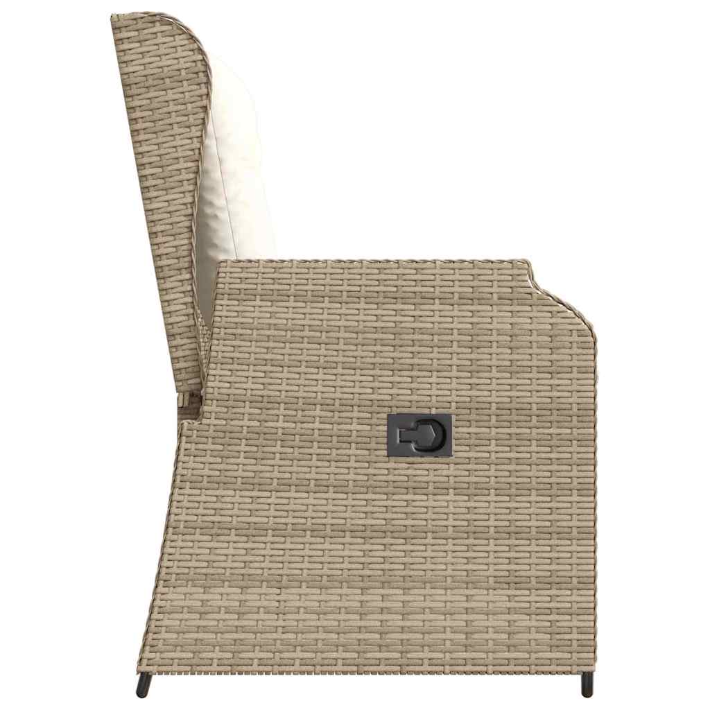 Garden Bench with Cushion Beige Poly rattan