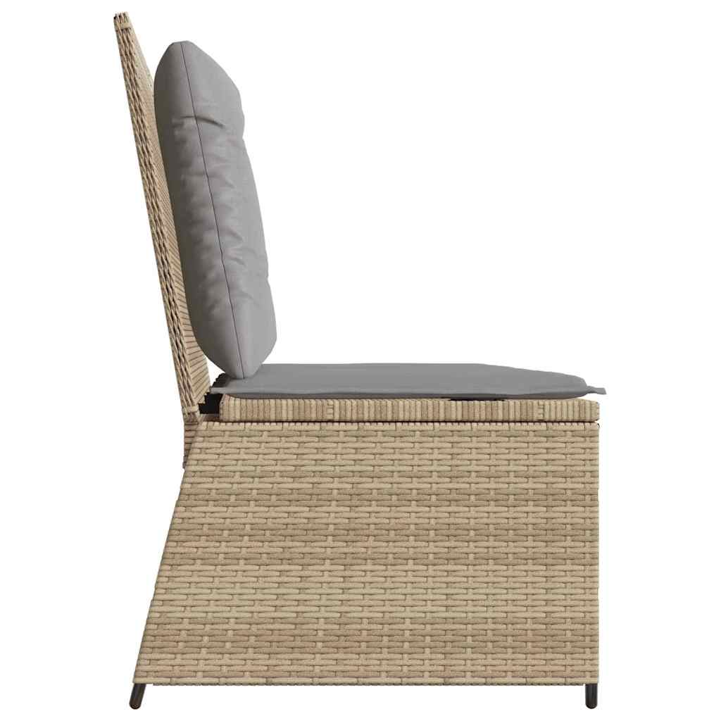 Garden Bench with Cushion Beige Poly rattan