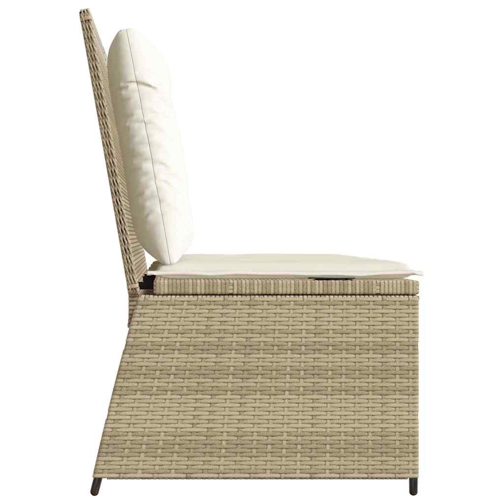 Garden Bench with Cushion Beige Poly rattan