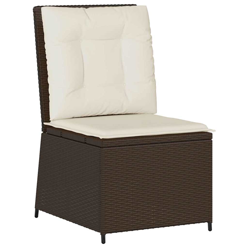 Garden Sofa with Cushion Brown Poly rattan