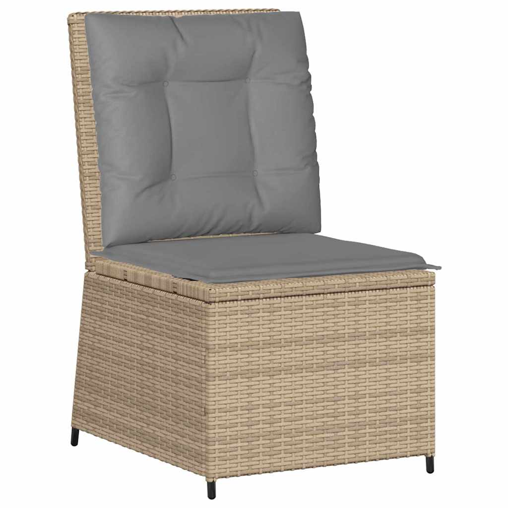 Garden Sofa with Cushion Beige Poly rattan
