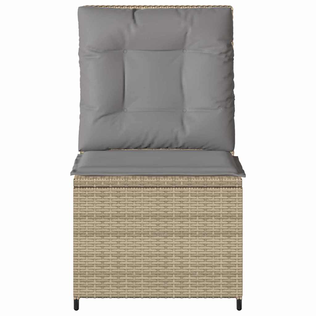 Garden Sofa with Cushion Beige Poly rattan