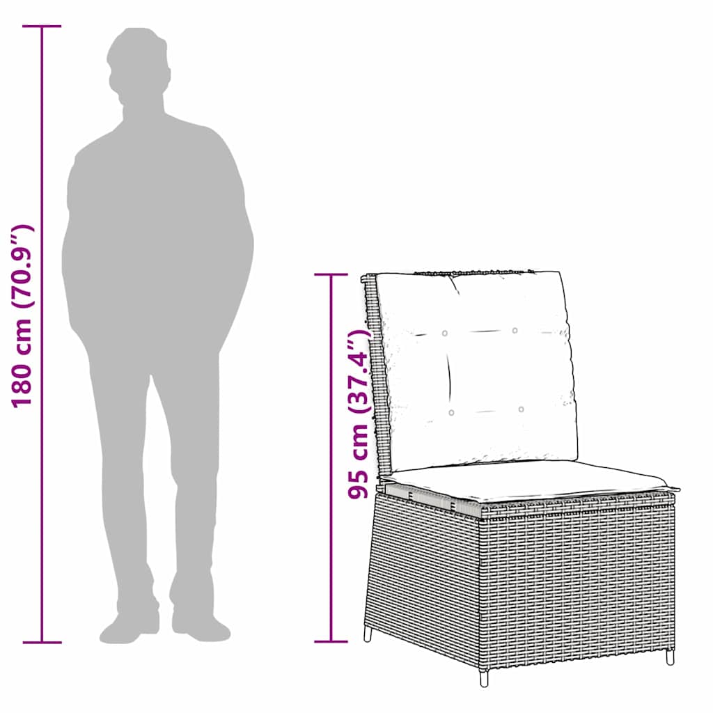 Garden Sofa with Cushion Beige Poly rattan