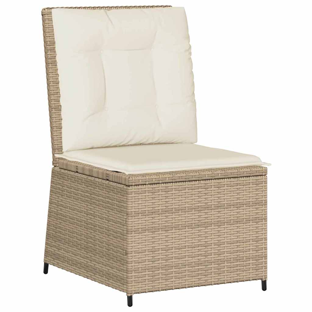 Garden Sofa with Cushion Beige Poly rattan