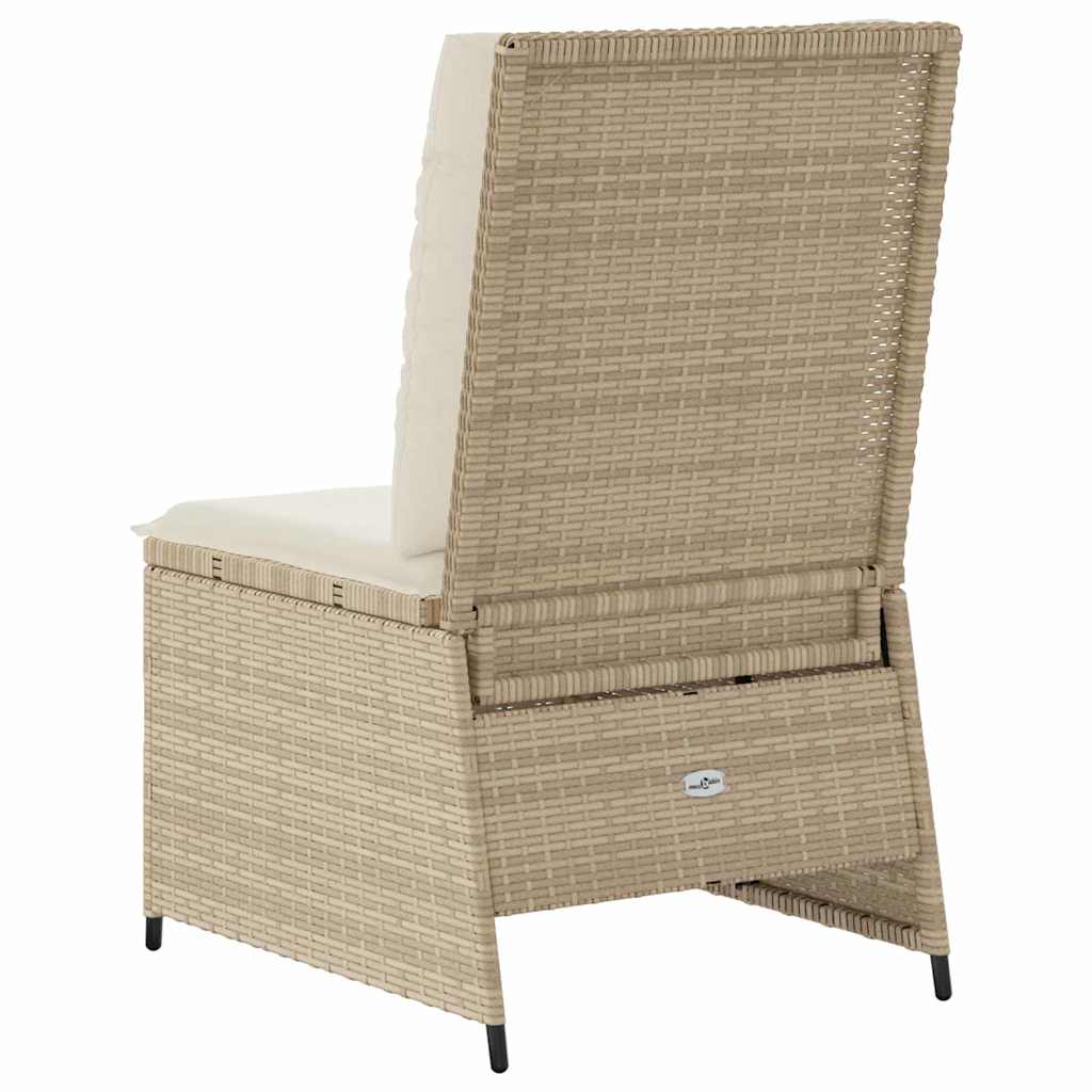 Garden Sofa with Cushion Beige Poly rattan