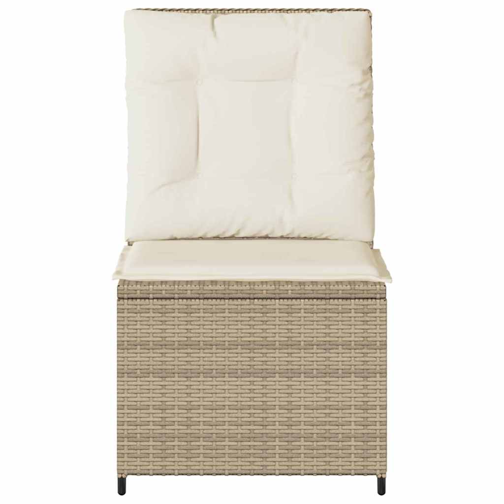 Garden Sofa with Cushion Beige Poly rattan
