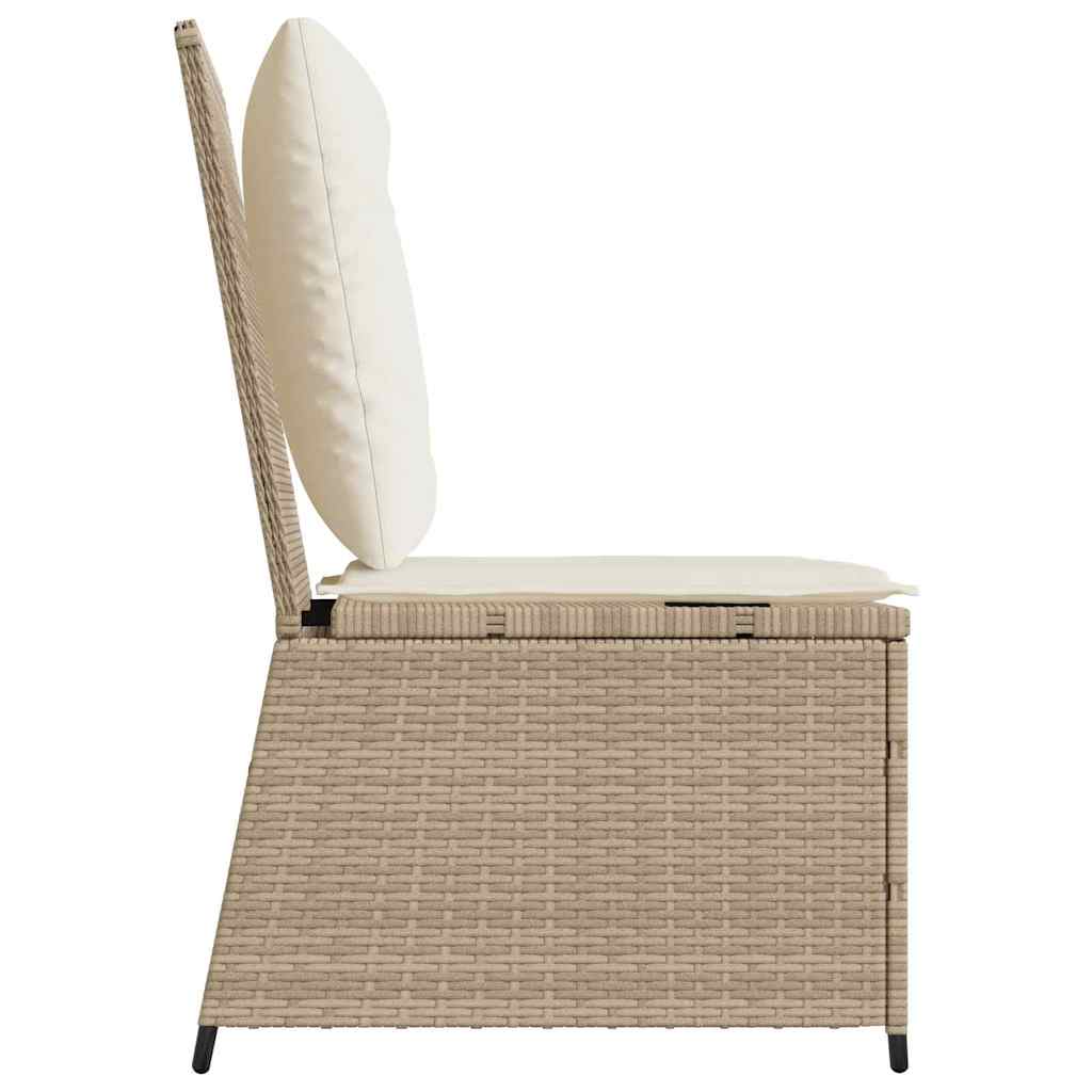 Garden Sofa with Cushion Beige Poly rattan