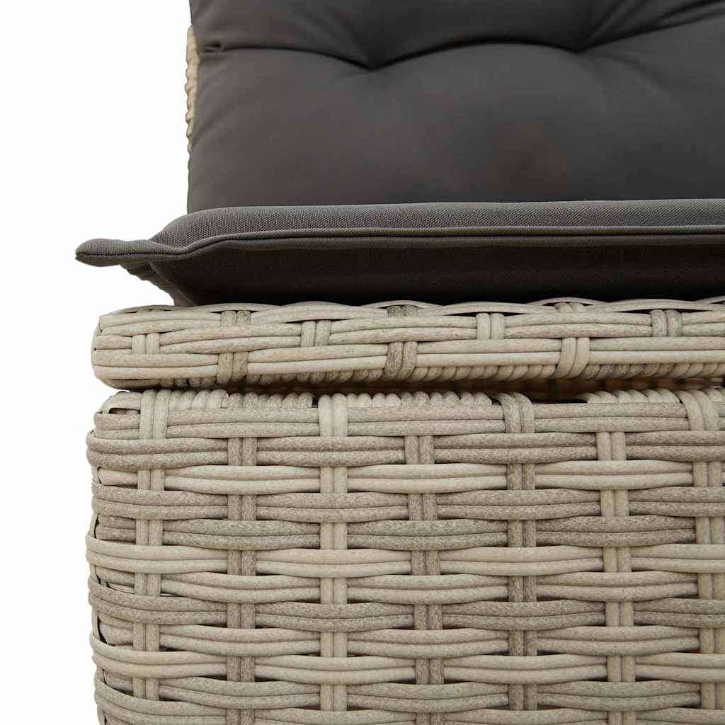 Garden Sofa with Cushion Light grey Poly rattan