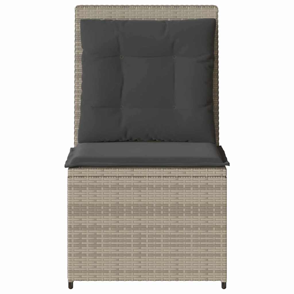 Garden Sofa with Cushion Light grey Poly rattan