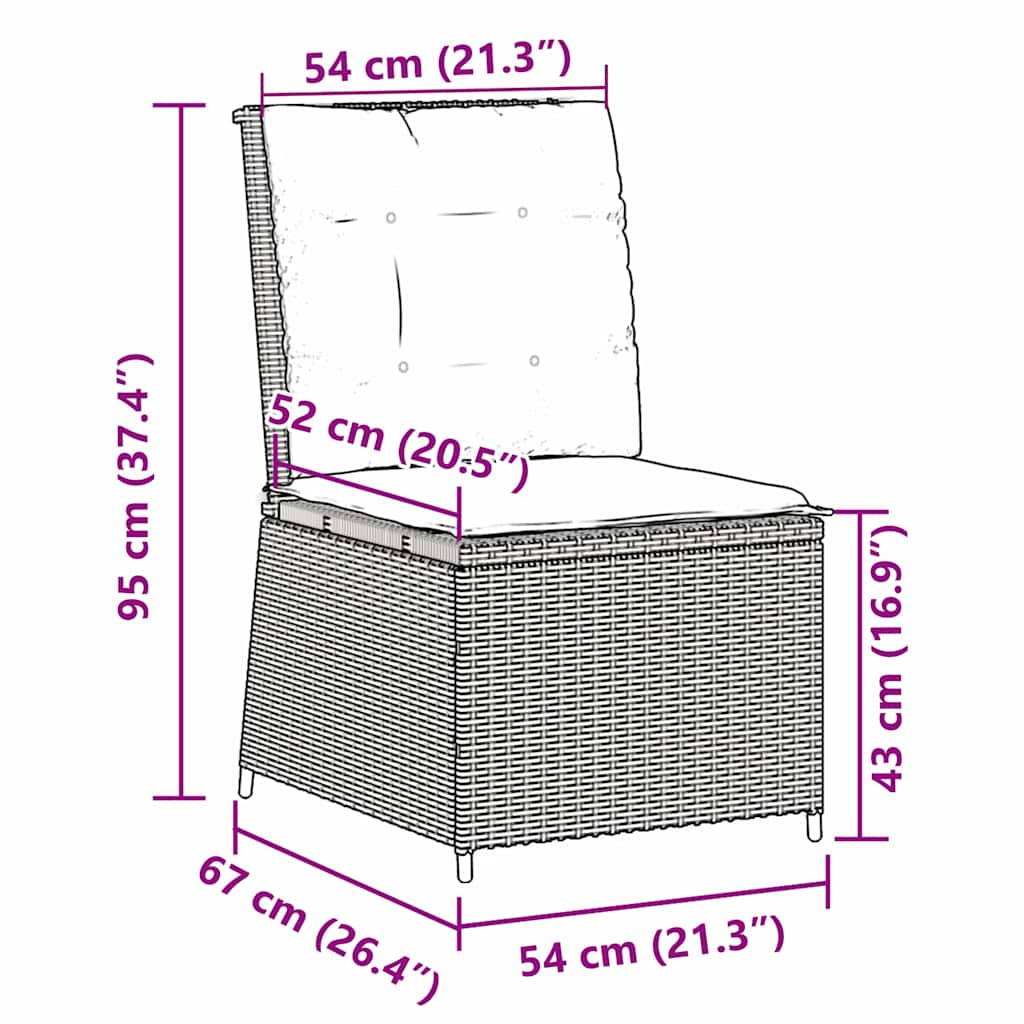 Garden Sofa with Cushion Light grey Poly rattan