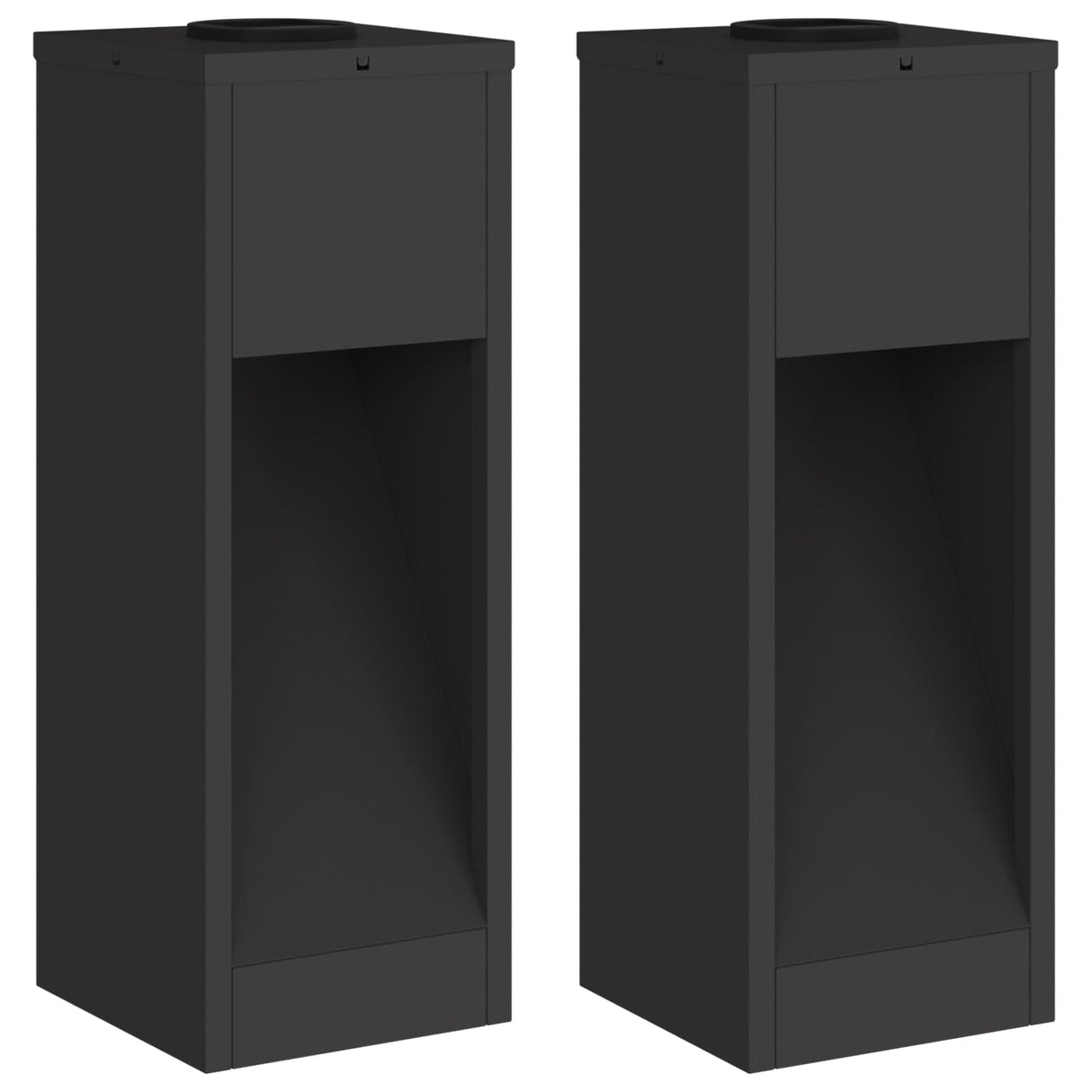 Solar Led Pathway Light 2 pcs Black Cold Rolled Steel