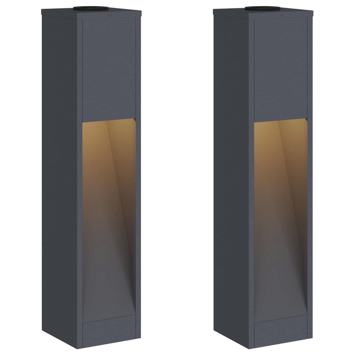 Solar Led Pathway Light 2 pcs Anthracite Cold Rolled Steel