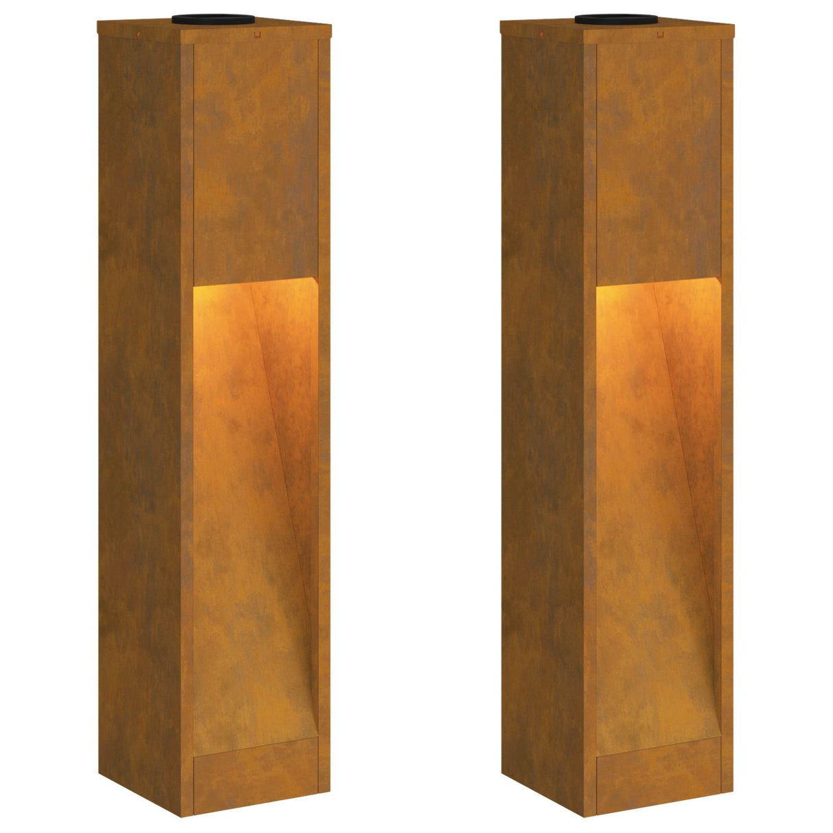 Solar Led Pathway Light 2 pcs Corten Steel Corten Steel