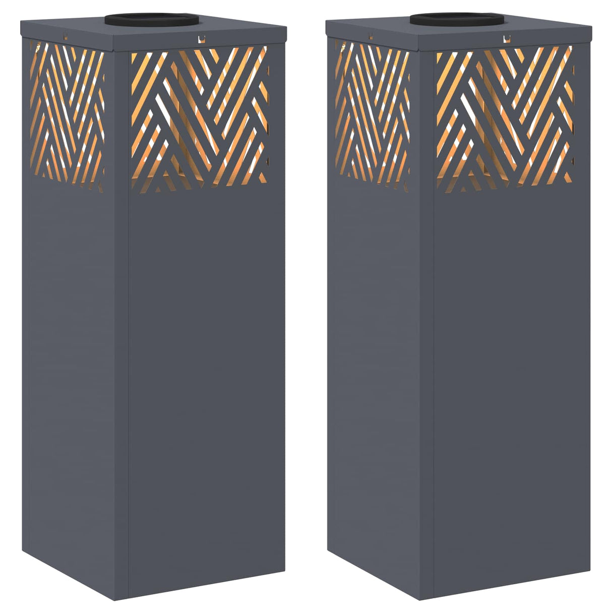 Solar LED Pathway Light 2 pcs Anthracite Cold Rolled Steel