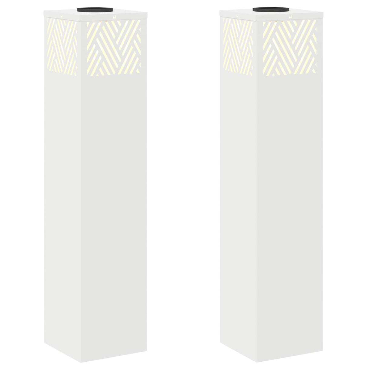 Solar LED Pathway Light 2 pcs White Cold Rolled Steel