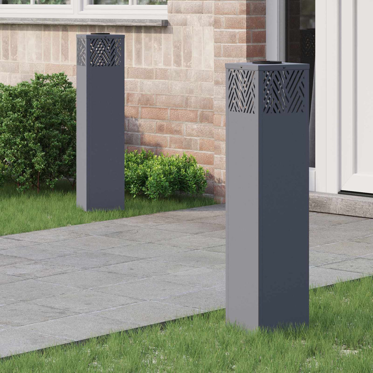 Solar LED Pathway Light 2 pcs Anthracite Cold Rolled Steel