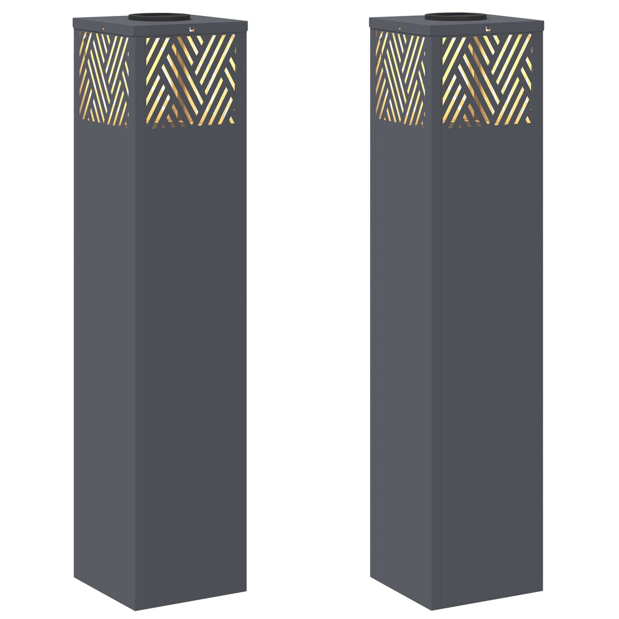 Solar LED Pathway Light 2 pcs Anthracite Cold Rolled Steel