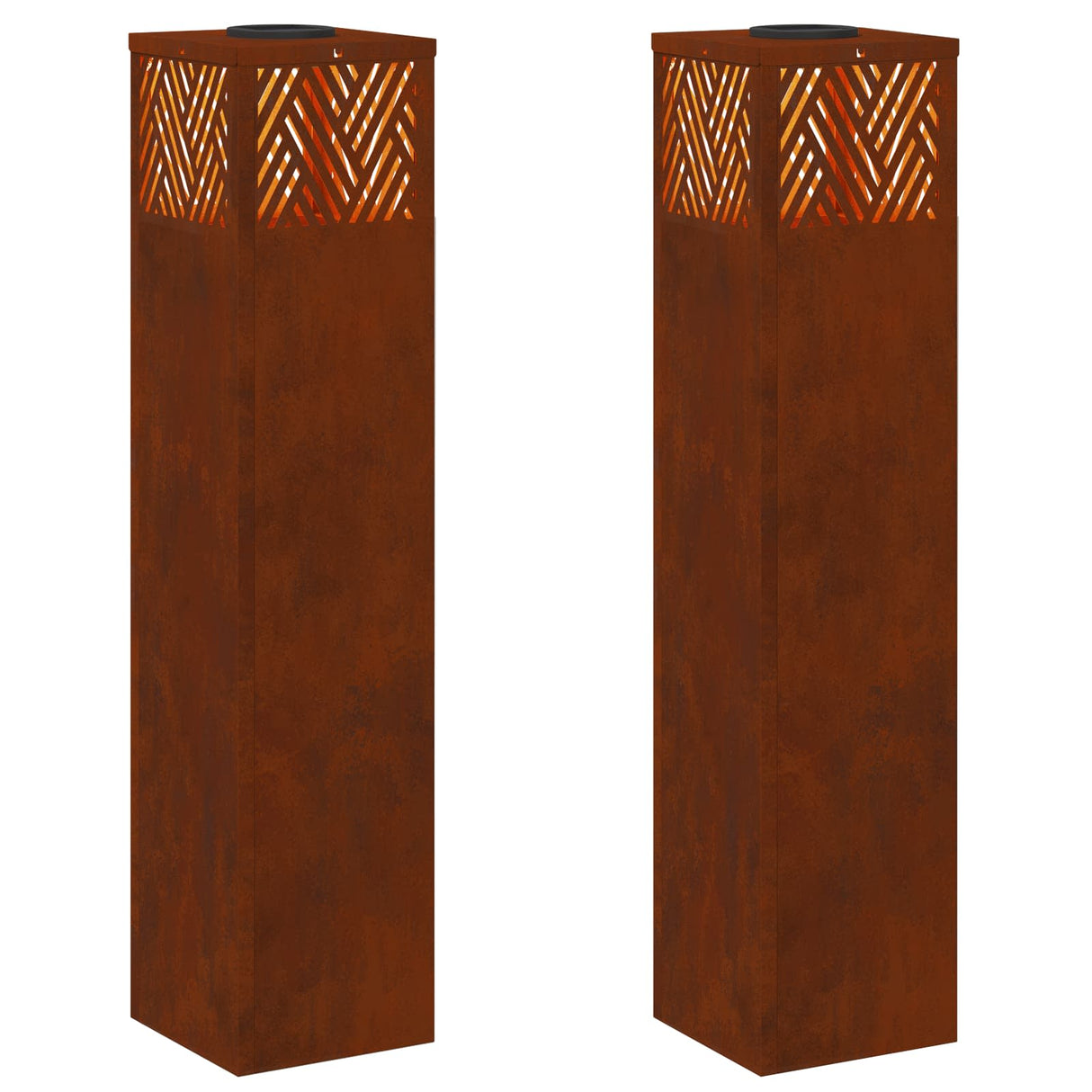 Solar LED Pathway Light 2 pcs Corten Steel Corten Steel