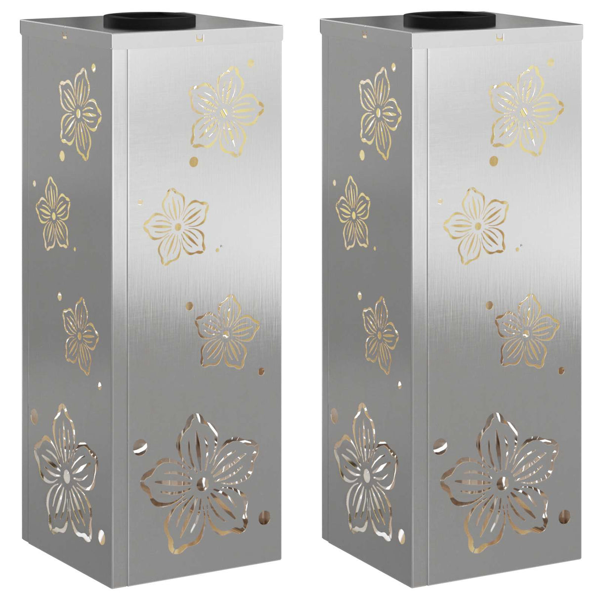 Solar LED Pathway Light 2 pcs Stainless Steel Stainless Steel