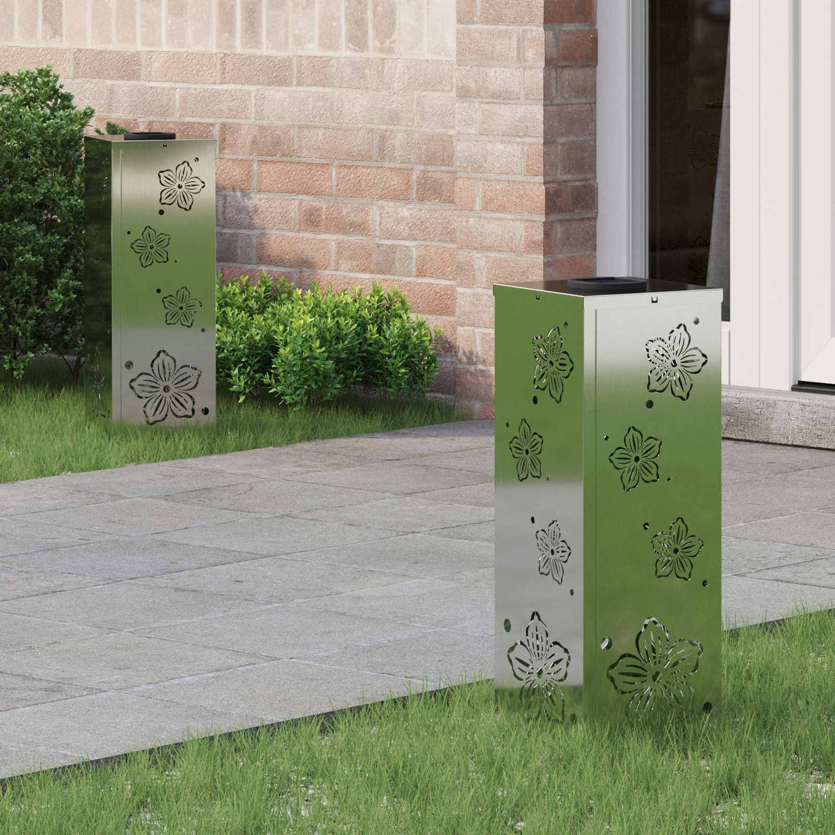 Solar LED Pathway Light 2 pcs Galvanized Galvanized