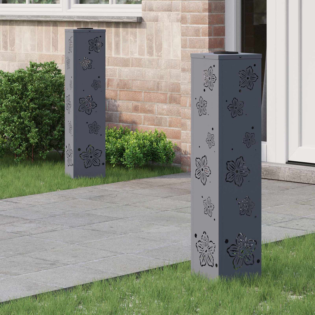 Solar LED Pathway Light 2 pcs Anthracite Cold Rolled Steel