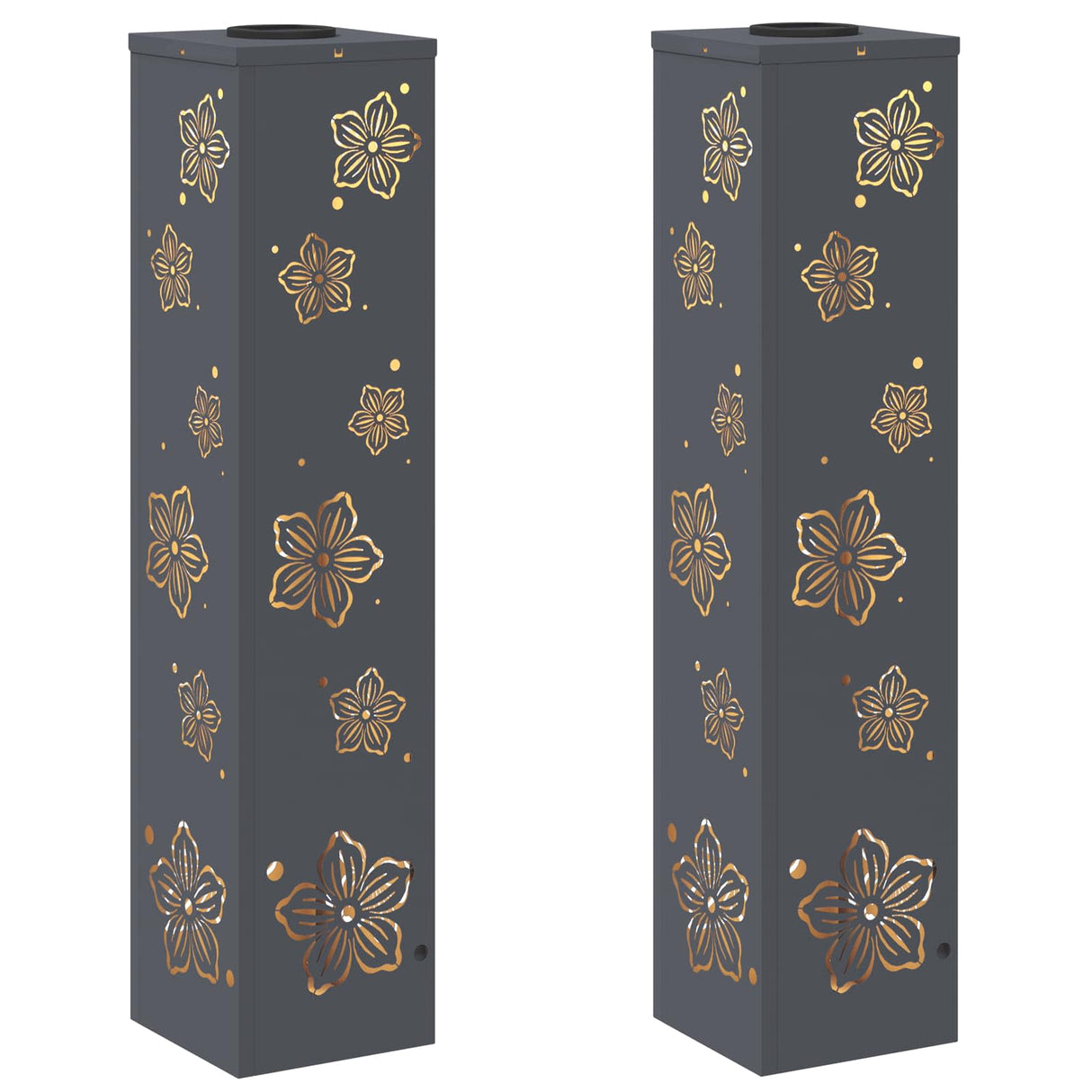 Solar LED Pathway Light 2 pcs Anthracite Cold Rolled Steel