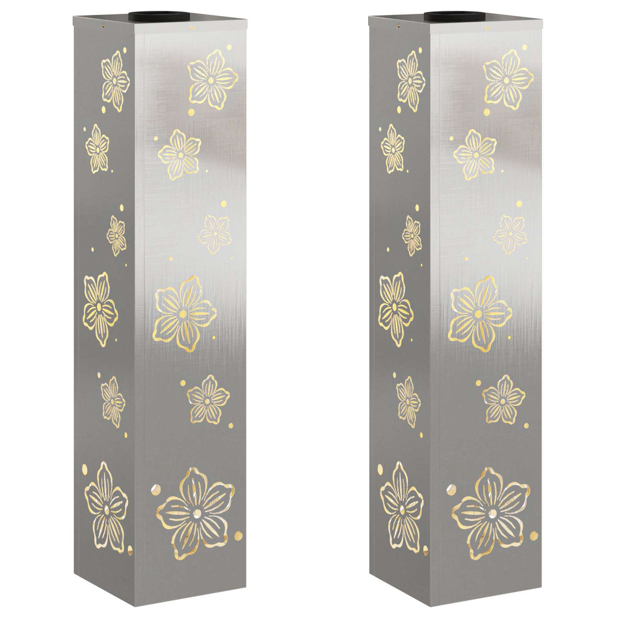 Solar LED Pathway Light 2 pcs Stainless Steel Stainless Steel