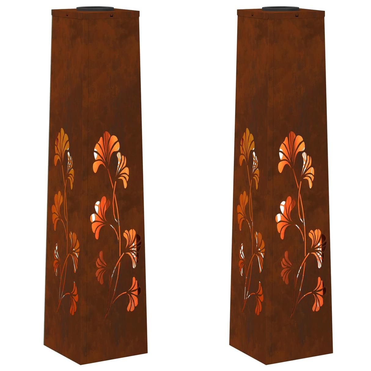 Solar LED Pathway Light 2 pcs Corten Steel Corten Steel