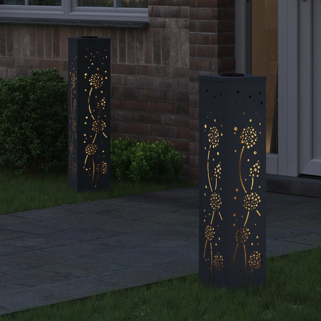 Solar LED Pathway Light 2 pcs Anthracite Cold Rolled Steel