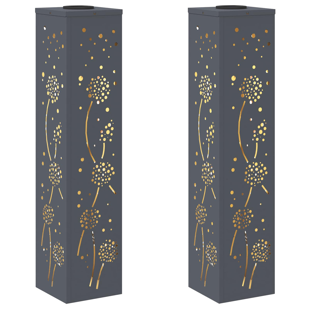 Solar LED Pathway Light 2 pcs Anthracite Cold Rolled Steel