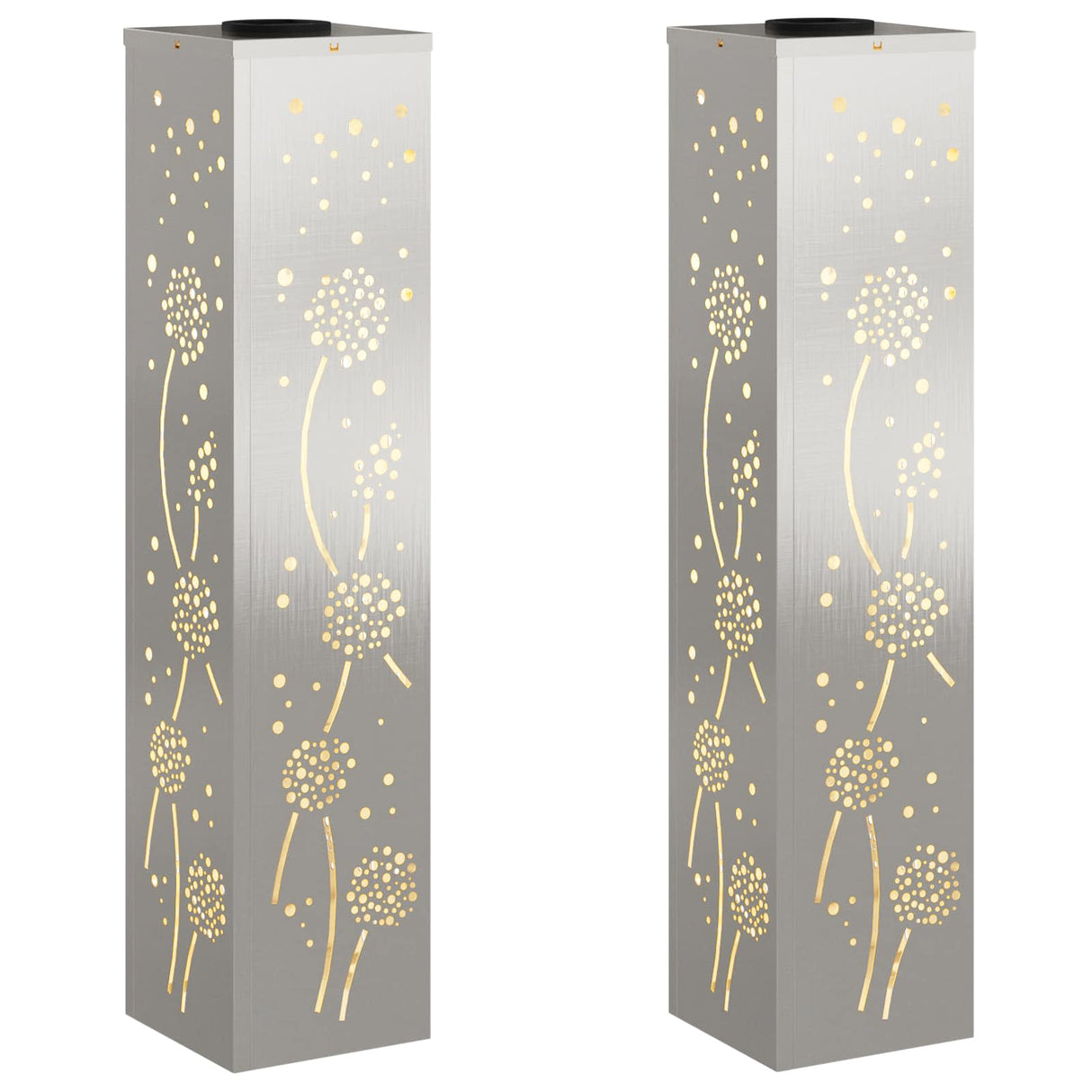 Solar LED Pathway Light 2 pcs Stainless Steel Stainless Steel