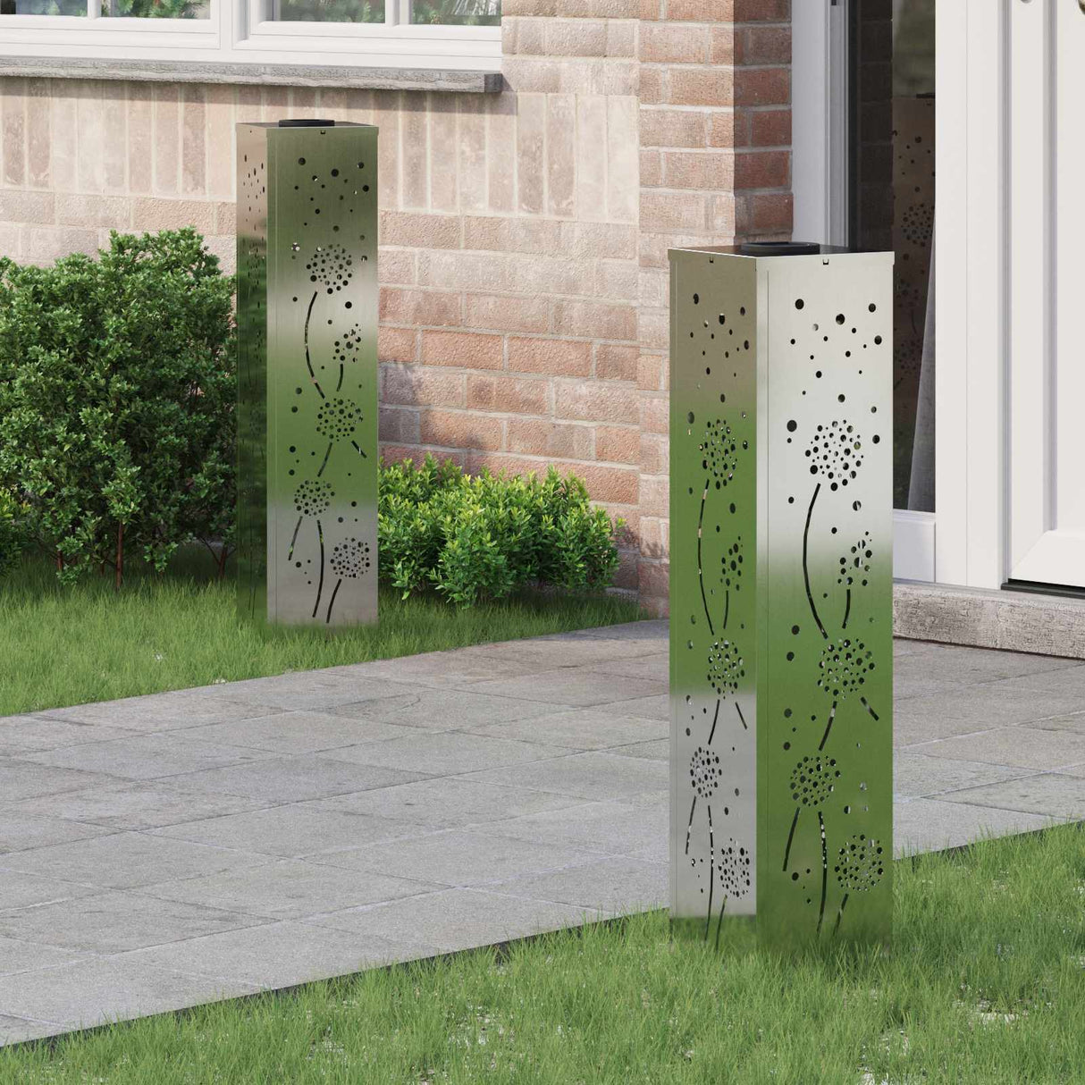 Solar LED Pathway Light 2 pcs Galvanized Galvanized