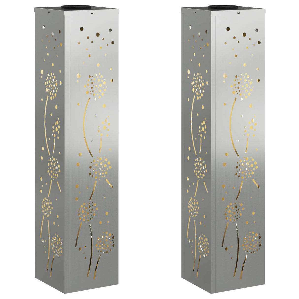 Solar LED Pathway Light 2 pcs Galvanized Galvanized