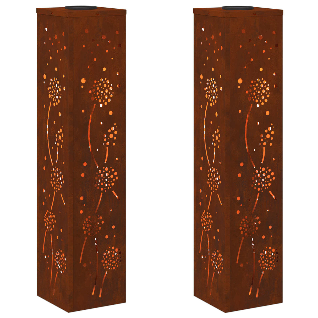 Solar LED Pathway Light 2 pcs Corten Steel Corten Steel
