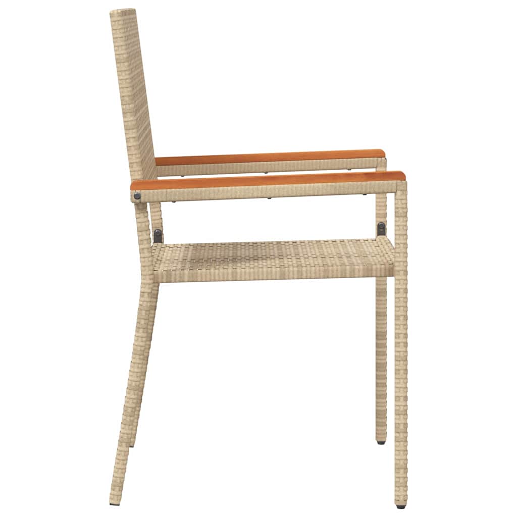 Garden Stacking Chairs 4 pcs Cream and Brown