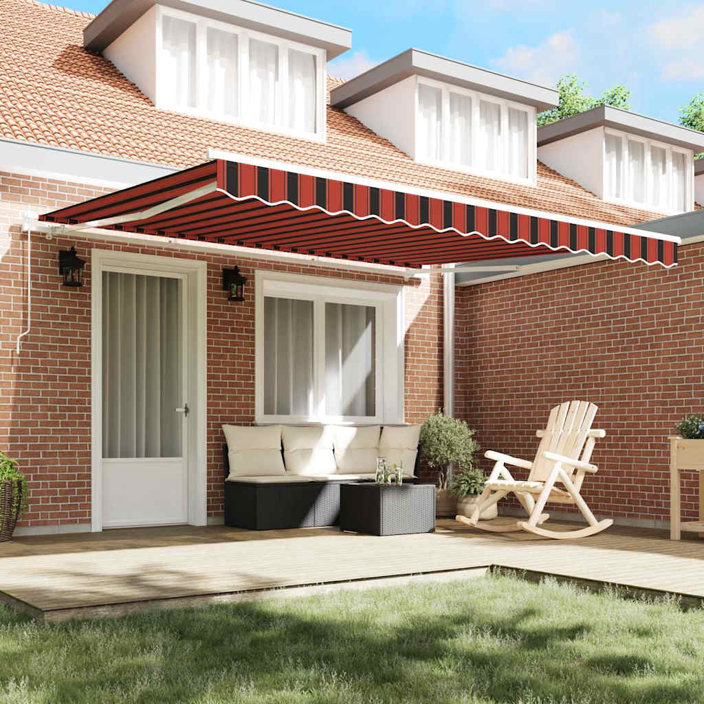 Retractable Awning Orange and Brown 400 x 300 cm Fabric