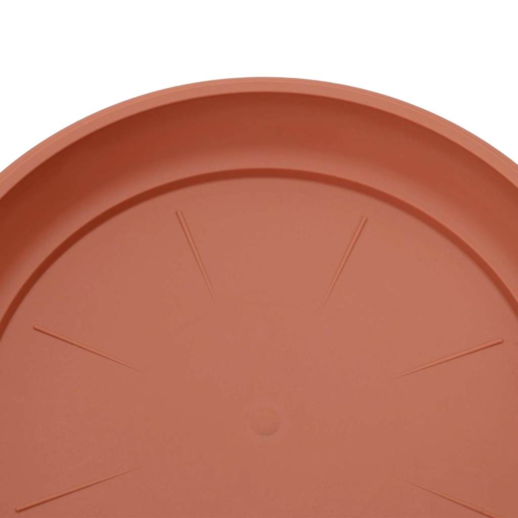 Round Flower Tray 6 pcs Brick Red Ø 19 x 2 cm Plastic