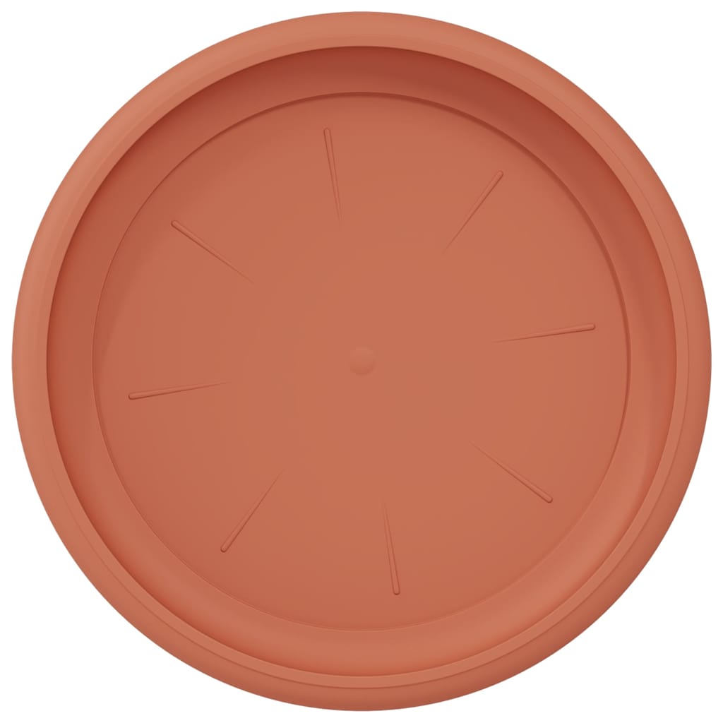 Round Flower Tray 6 pcs Brick Red Ø 19 x 2 cm Plastic