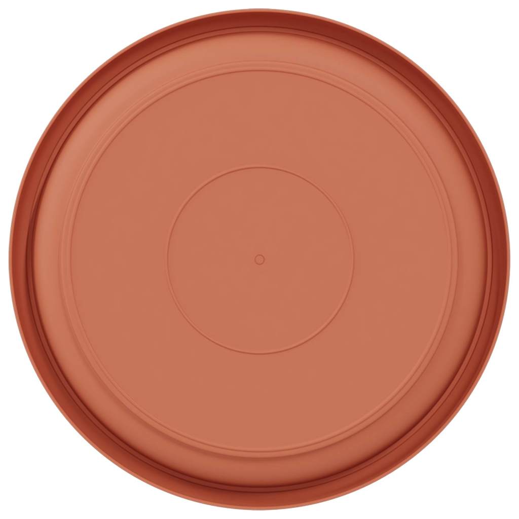 Round Flower Tray 6 pcs Brick Red Ø 21.5 x 2.5 cm Plastic