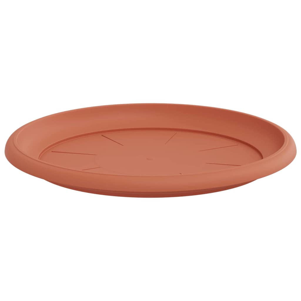 Round Flower Tray 6 pcs Brick Red Ø 27 x 2.5 cm Plastic