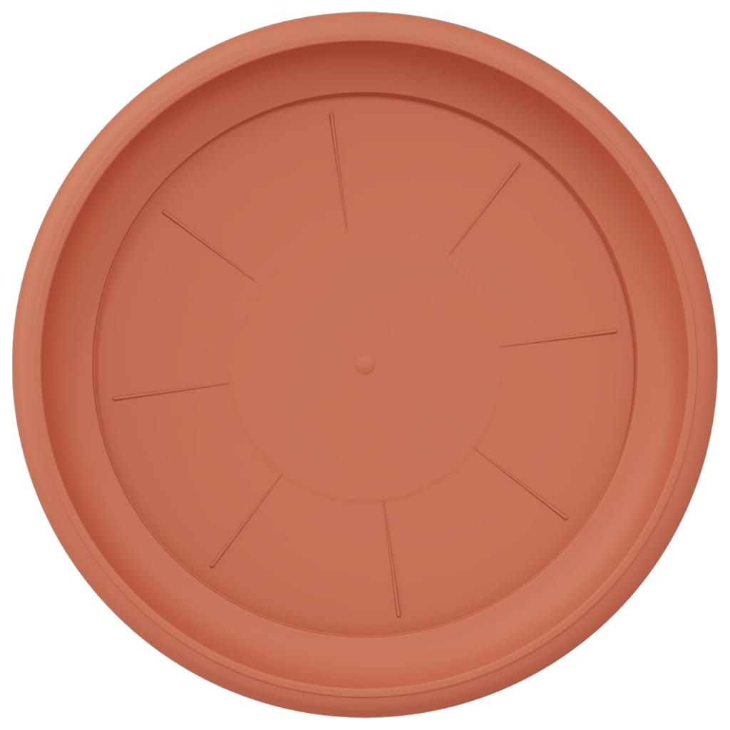 Round Flower Tray 6 pcs Brick Red Ø 27 x 2.5 cm Plastic