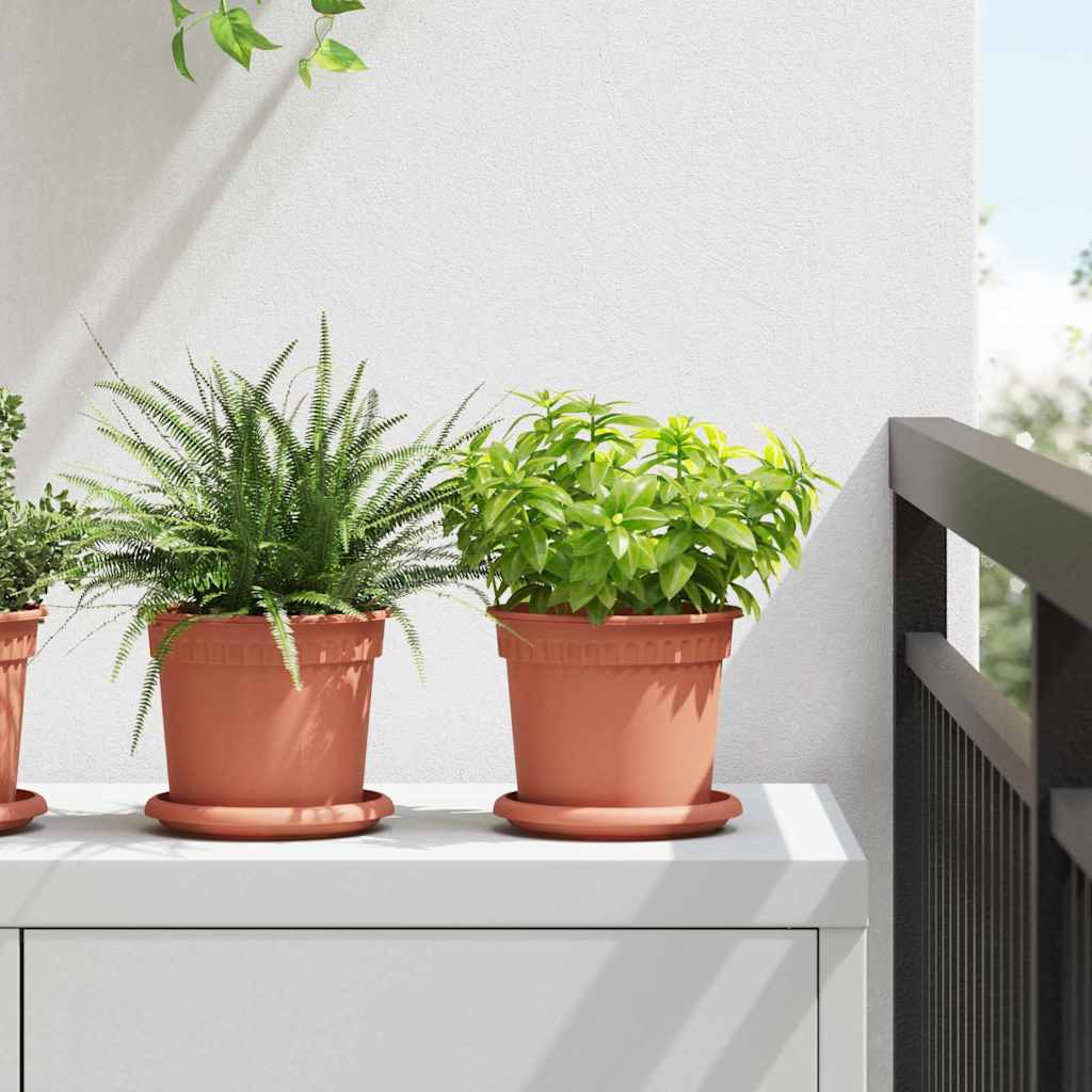 Round Flower Tray 24 pcs Brick Red Ø 14 x 2 cm Plastic